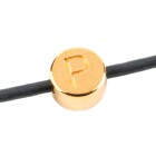 Cuenta de letras P de oro 7mm chapado en oro