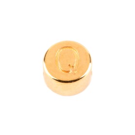Cuenta de letras Q de oro 7mm chapado en oro