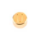 Letter Bead U gold 7mm gold plated