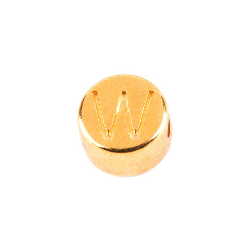 Letterkraal Letter W goud 7mm 24K verguld