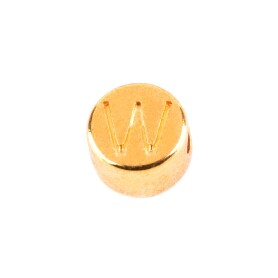 Letter Bead W gold 7mm gold plated
