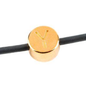 Letterkraal Letter Y goud 7mm 24K verguld