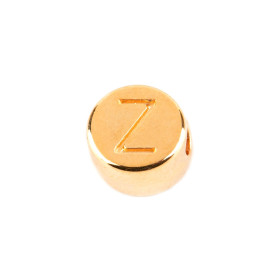 Buchstabenperle Buchstabe Z gold 7mm 24K vergoldet