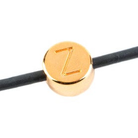 Letter Bead Z gold 7mm gold plated