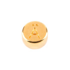Perle lettre Chiffre 0 or 7mm plaqué or 24K