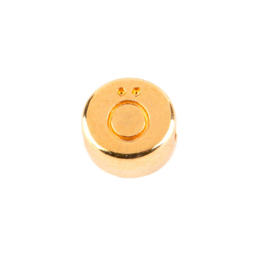 Cuenta letra Letra Ö oro 7mm chapado en oro 24K