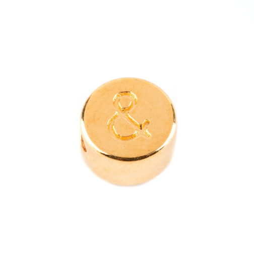 Buchstabenperle Zeichen & gold 7mm 24K vergoldet