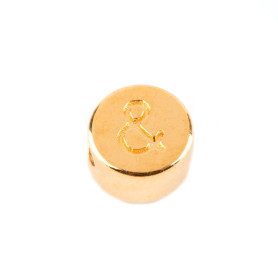 Buchstabenperle Zeichen & gold 7mm 24K vergoldet