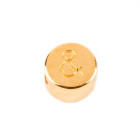 Buchstabenperle Zeichen & gold 7mm 24K vergoldet