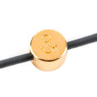 Buchstabenperle Zeichen & gold 7mm 24K vergoldet