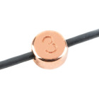 Buchstabenperle Zahl 3 rosegold 7mm 24K vergoldet