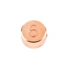Letter Bead Number 6 rose gold 7mm rose gold plated