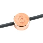 Letter Bead Number 6 rose gold 7mm rose gold plated