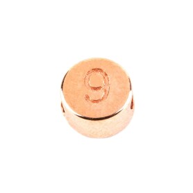 Letter Bead Number 9 rose gold 7mm rose gold plated