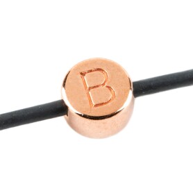 Letter Bead B rose gold 7mm rose gold plated