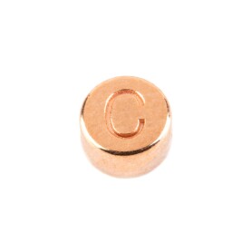 Letter Bead C rose gold 7mm rose gold plated