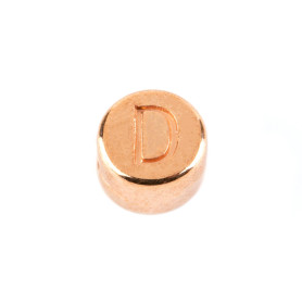 Letter bead Letter D rose gold 7mm 24K rose gold plated