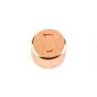 Letter Bead D rose gold 7mm rose gold plated