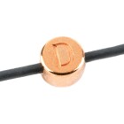 Letter Bead D rose gold 7mm rose gold plated
