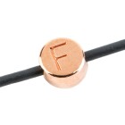 Letterkraal F roségoud 7mm 24K roségoud verguld