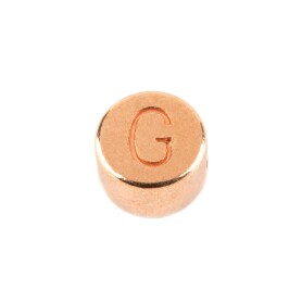 Lettera perlina G oro rosa 7mm placcato oro rosa