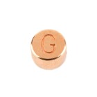 Cuenta de letras G de oro rosa 7mm chapado en oro rosa