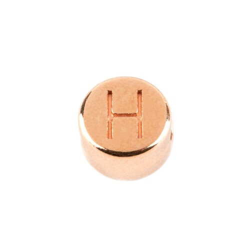 Letterkraal H roségoud 7mm 24K roségoud verguld