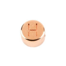 Letter Bead H rose gold 7mm rose gold plated