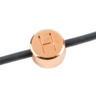 Cuenta letra Letra H oro rosa 7mm chapado en oro rosa 24K