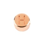 Letterkraal H roségoud 7mm 24K roségoud verguld
