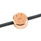 Letterkraal H roségoud 7mm 24K roségoud verguld
