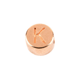 Buchstabenperle Buchstabe K rosegold 7mm 24K vergoldet
