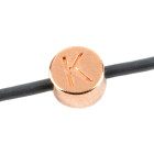 Perle lettre Lettre K or rose 7mm plaqué or rose 24K