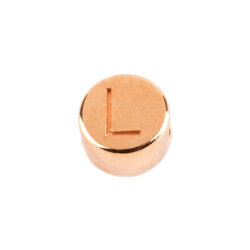 Letter Bead L rose gold 7mm rose gold plated