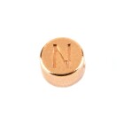 Letter Bead N rose gold 7mm rose gold plated