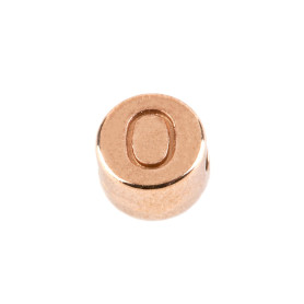 Letter bead Letter O rose gold 7mm 24K rose gold plated