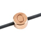 Lettera perlina O oro rosa 7mm placcato oro rosa