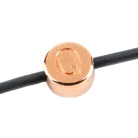 Letter Bead Q rose gold 7mm rose gold plated