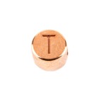 Letter Bead T rose gold 7mm rose gold plated