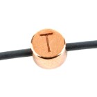 Cuenta de letras T de oro rosa 7mm chapado en oro rosa