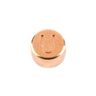 Buchstabenperle Buchstabe U rosegold 7mm 24K vergoldet
