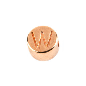 Buchstabenperle Buchstabe W rosegold 7mm 24K vergoldet