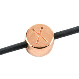 Buchstabenperle Buchstabe X rosegold 7mm 24K vergoldet