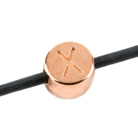 Letter Bead X rose gold 7mm rose gold plated