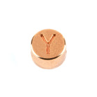 Perle lettre Lettre Y or rose 7mm plaqué or rose 24K