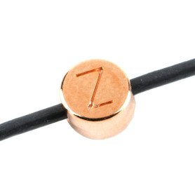 Buchstabenperle Buchstabe Z rosegold 7mm 24K vergoldet