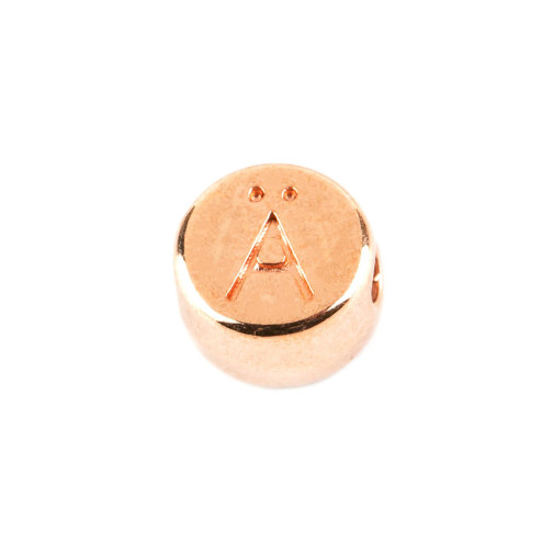 Letter bead Letter Ä rose gold 7mm 24K rose gold plated