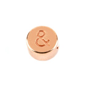 Letter Bead character & rose gold 7mm rose gold plated