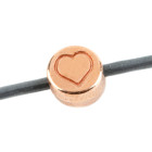 Letter bead Symbol Heart rose gold 7mm 24K rose gold plated