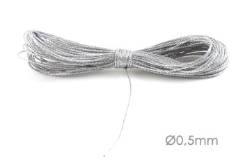 Metallic Makrameeband Schmuckkordel Ø0,5mm Silber